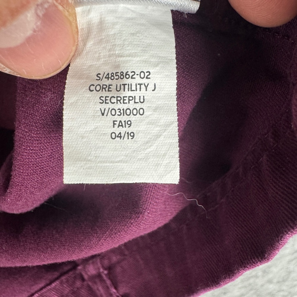 Gap Womens Core Utility Field Jacket Burgundy Cotton Canvas Wine Red Large - Picture 6 of 9